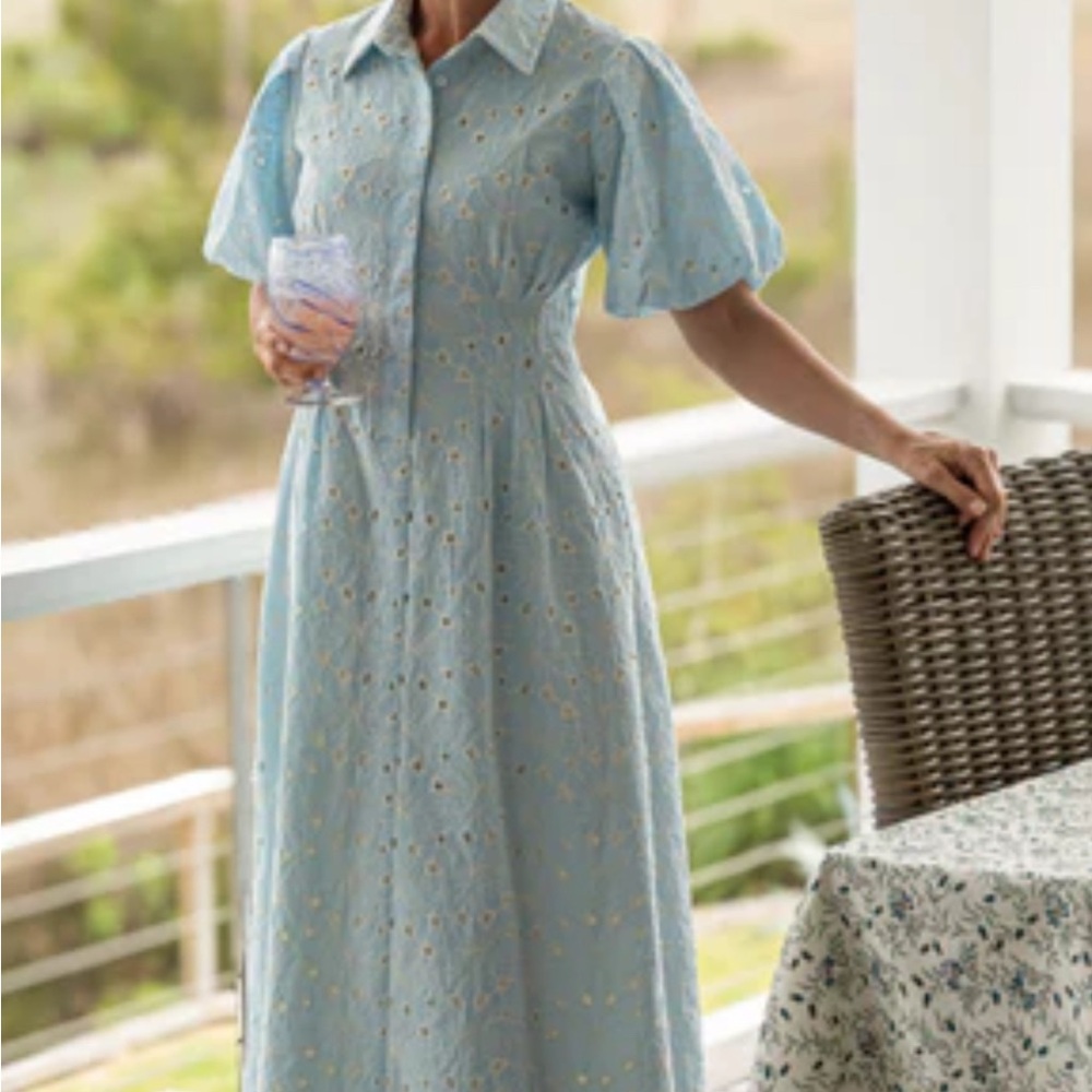 Tuckernuck Light Blue Delaney Eyelet Dress